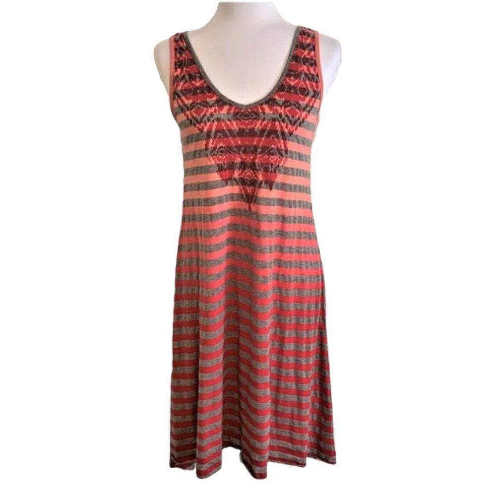 Prana Dress Sundress Red Ombre Striped High Low Red Size Small